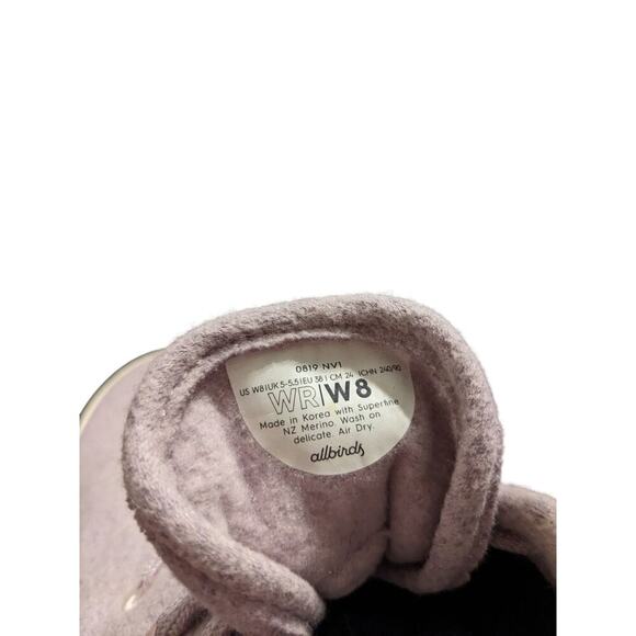 Allbirds Women’s Merino Wool Sneakers Size 8 Lightweight Shoes Pink/Purple - Picture 7 of 9